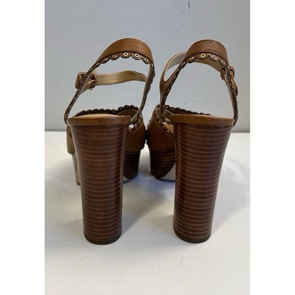 Michael Kors Womens Jessie Leather Platform Heel Sandals Size 10 - Picture 5 of 12